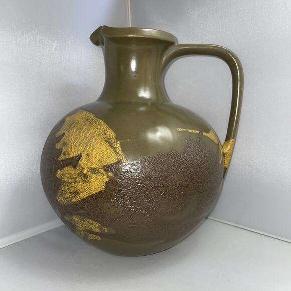 Vintage Royal Haeger Earth Wrap Art Pottery Pitcher‎ No 4141 Olive Green Glaze - Picture 1 of 12